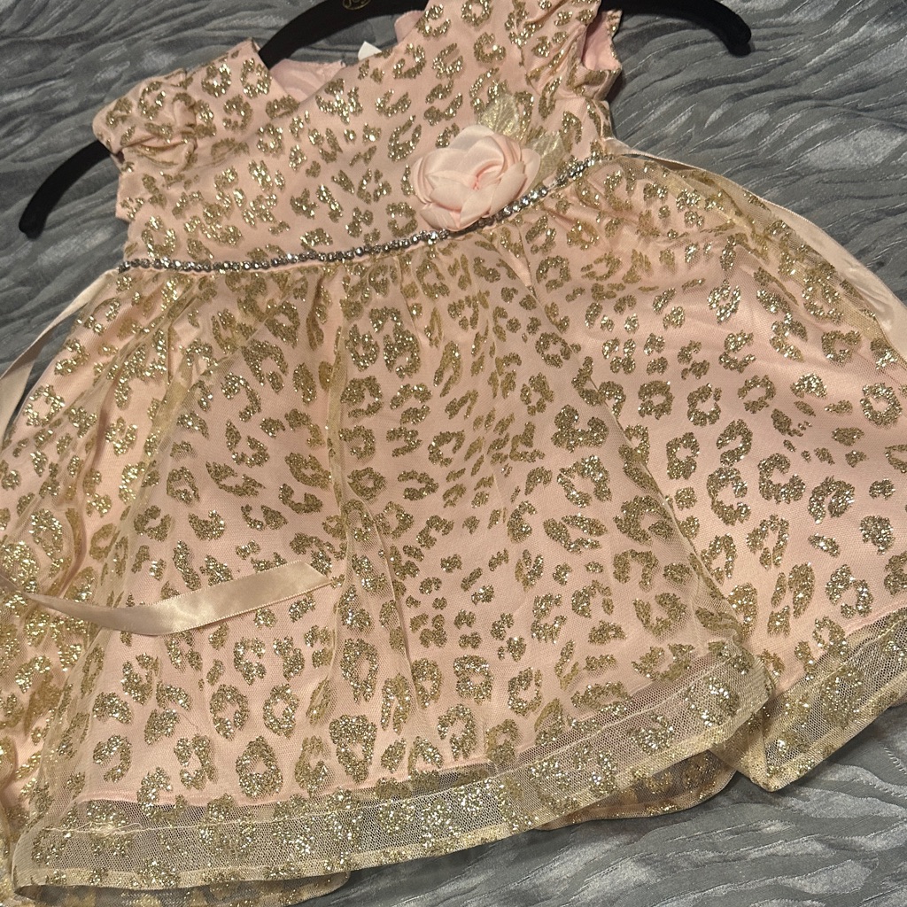 Pink And Gold Leopard Print Dress